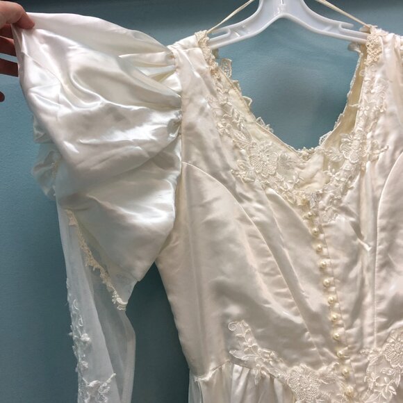 ZOMBIE Dead Corpse Bride, Halloween Wedding Dress, DAMAGED, Vintage Haunting - Picture 5 of 15